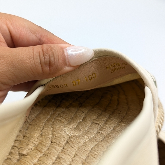 Authentic Gucci Cream Logo Canvas Espadrilles Size 37 - Picture 5 of 10